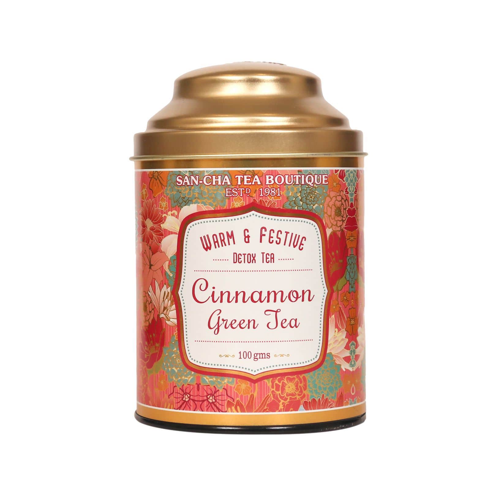 Traditional Indian cinnamon spice with green tea leaves