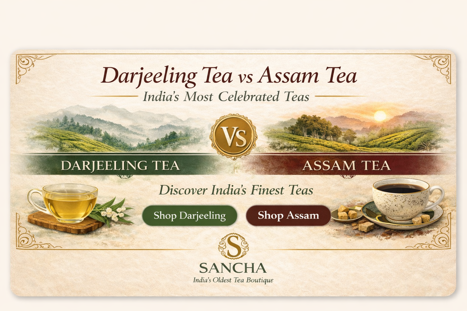 Darjeeling Tea vs Assam Tea: A Refined Guide to India’s Finest Teas