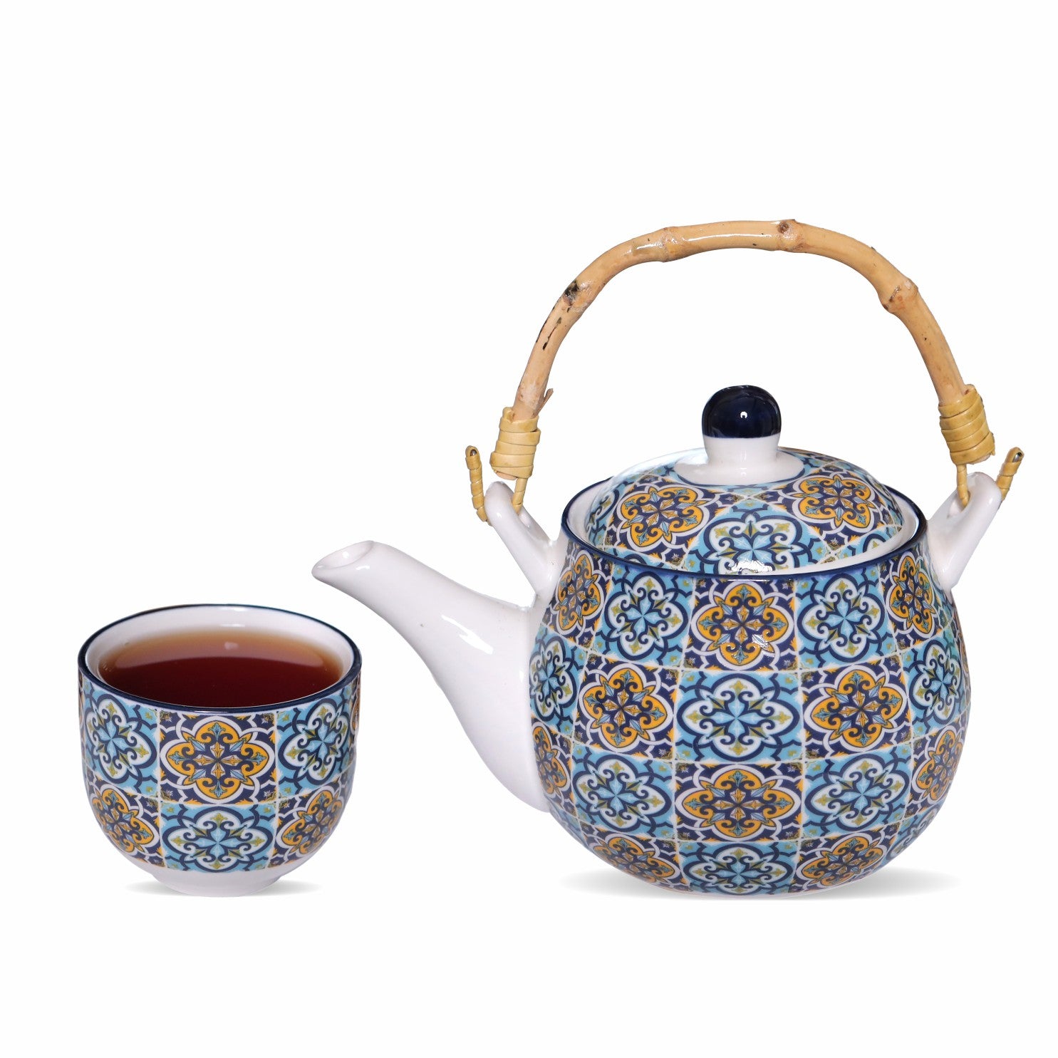 SAN-CHA TEA BOUTIQUE 手書き ポットカップセット Aralia Turkish Ottoman Tea Set – Teapot with 6 Cups | Sancha