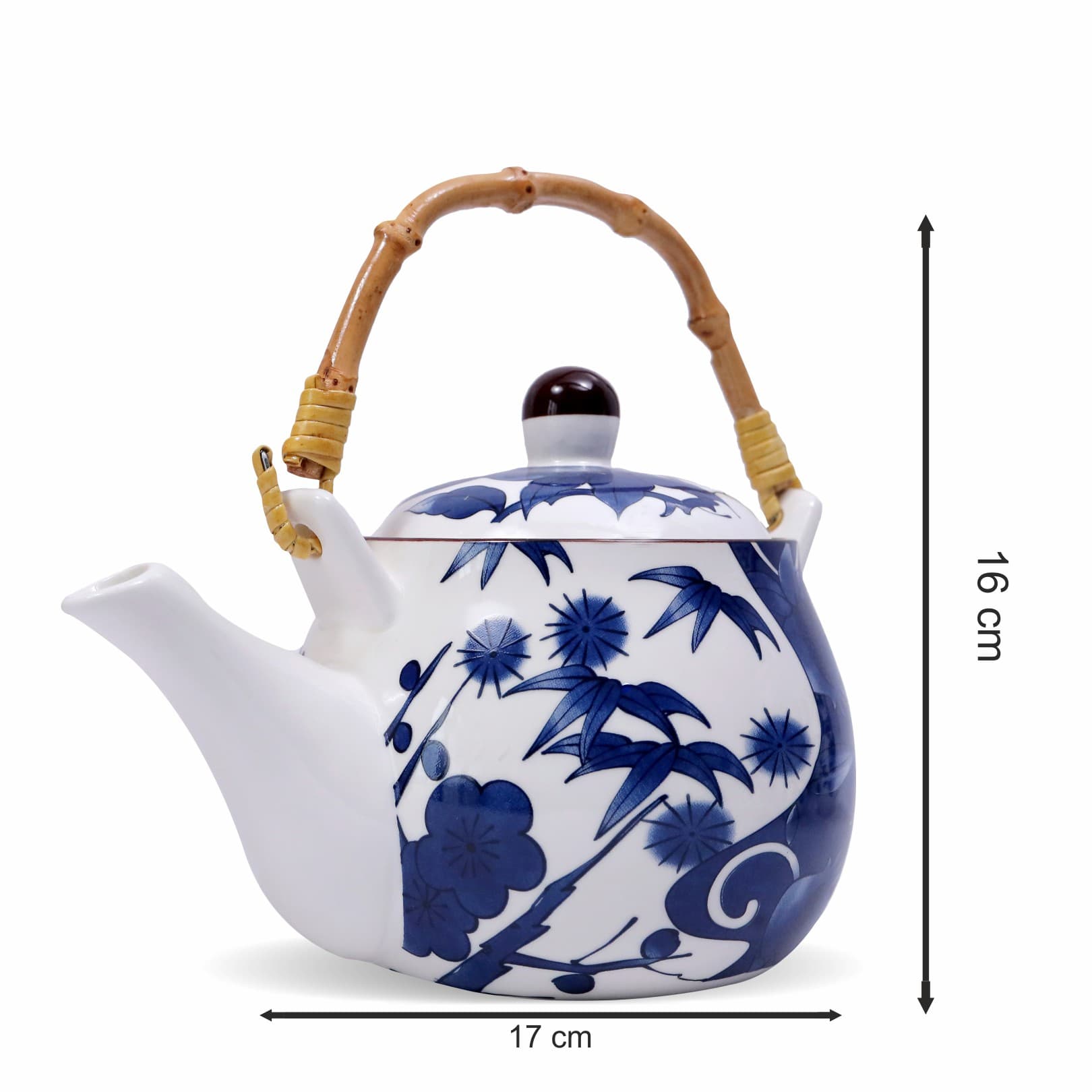 Aralia Japanese Ink Art Tea Set – Teapot with 6 Cups | Sancha