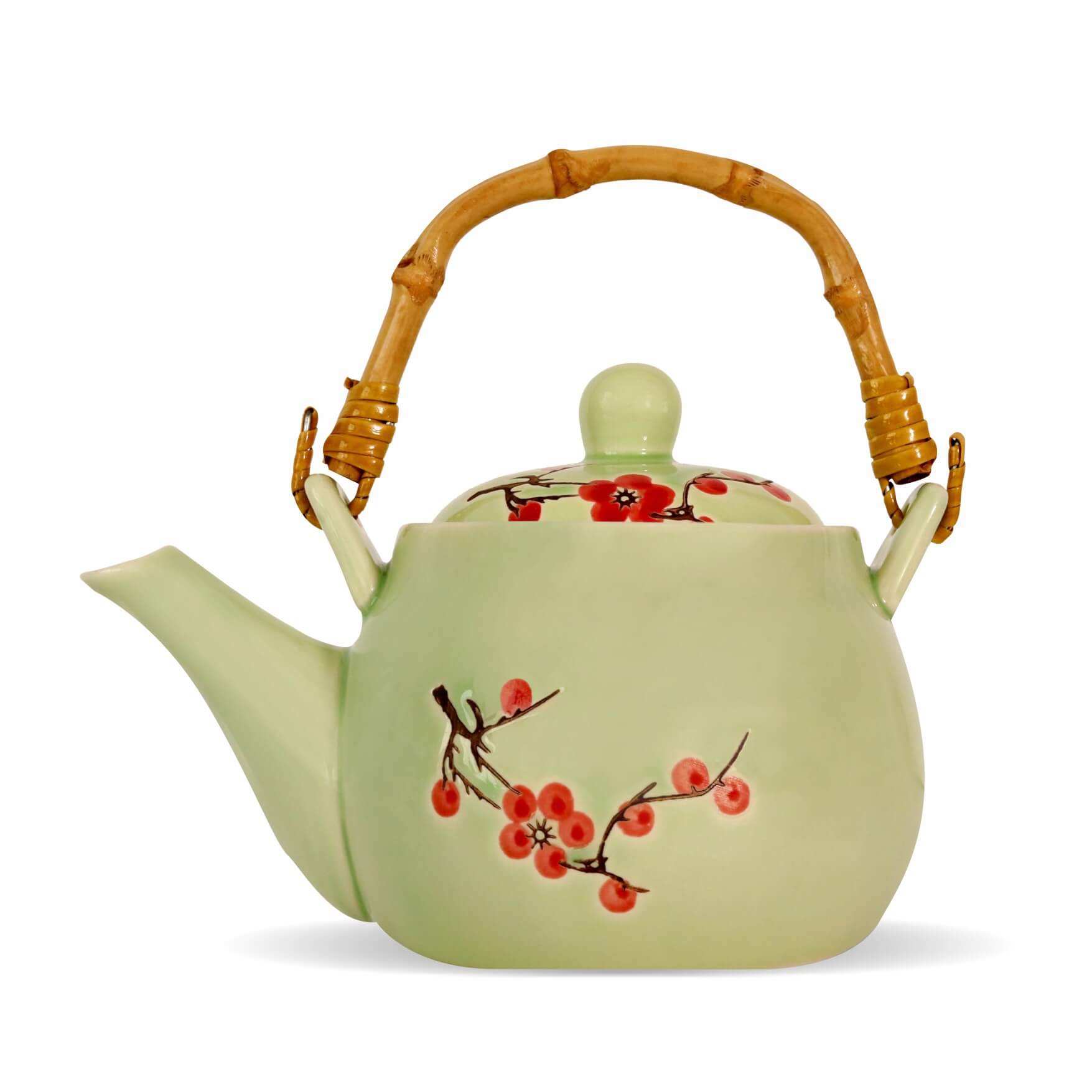 SAN-CHA TEA BOUTIQUE 手書き ポットカップセット Aralia Japanese Ink Art Tea Set – Teapot with 6 Cups | Sancha