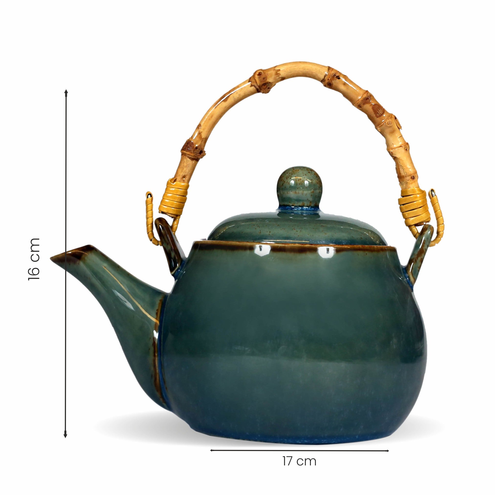 Aralia Japanese Ink Art Tea Set – Teapot with 6 Cups | Sancha