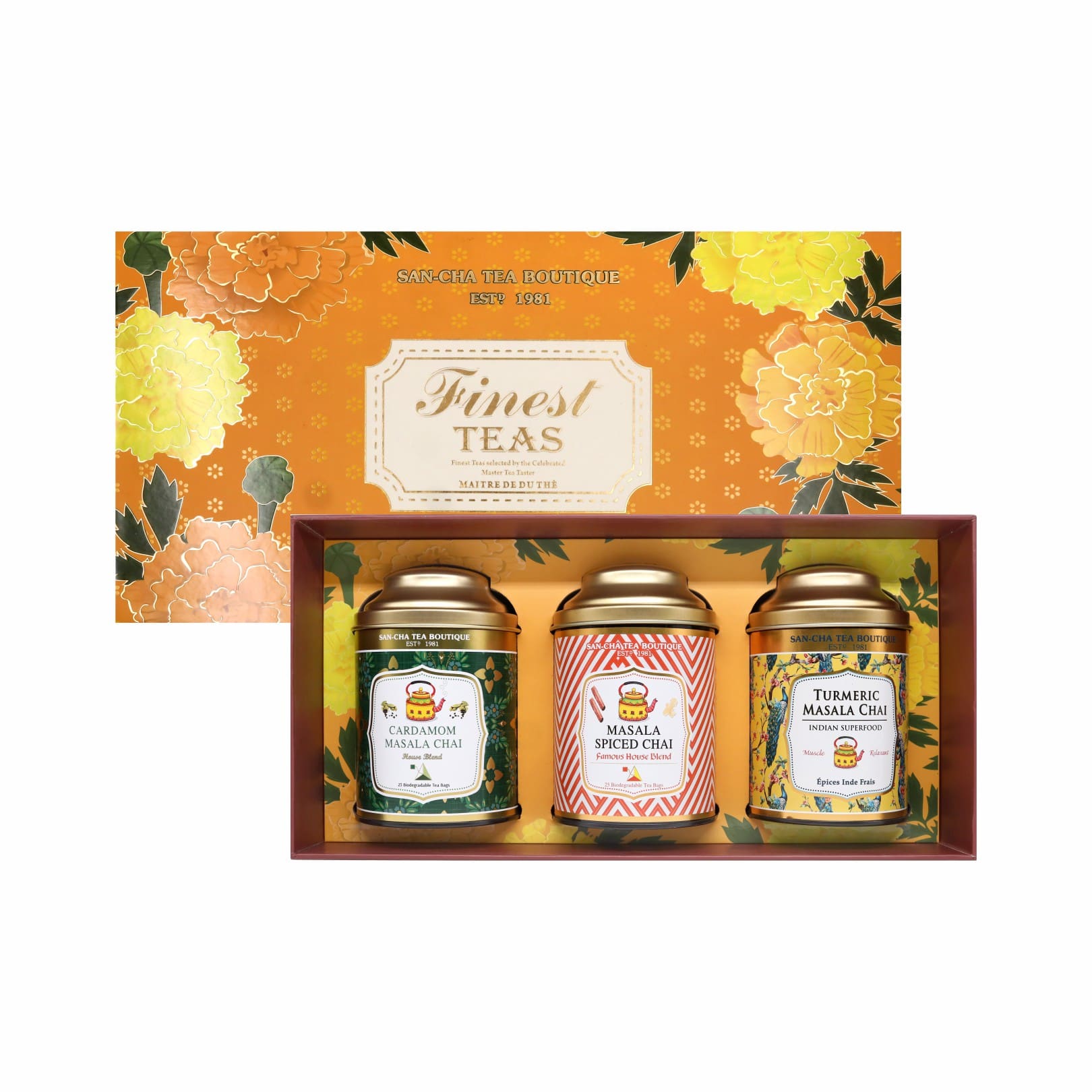 Curated Chai Gift Box – Masala, Cardamom & Turmeric Tea Selection