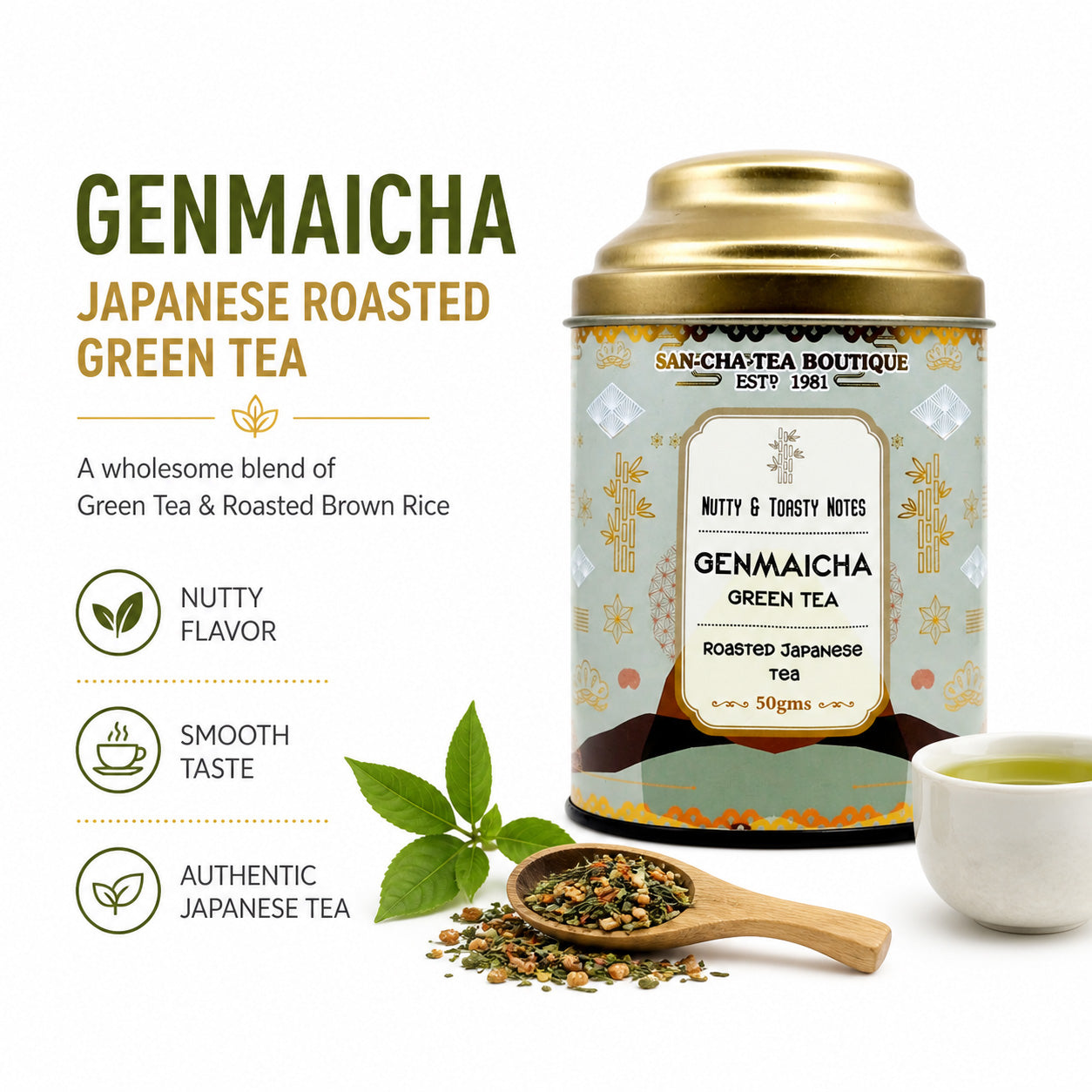 Japanese Roasted Green Tea – Nutty & Toasty Genmaicha – Sancha Tea