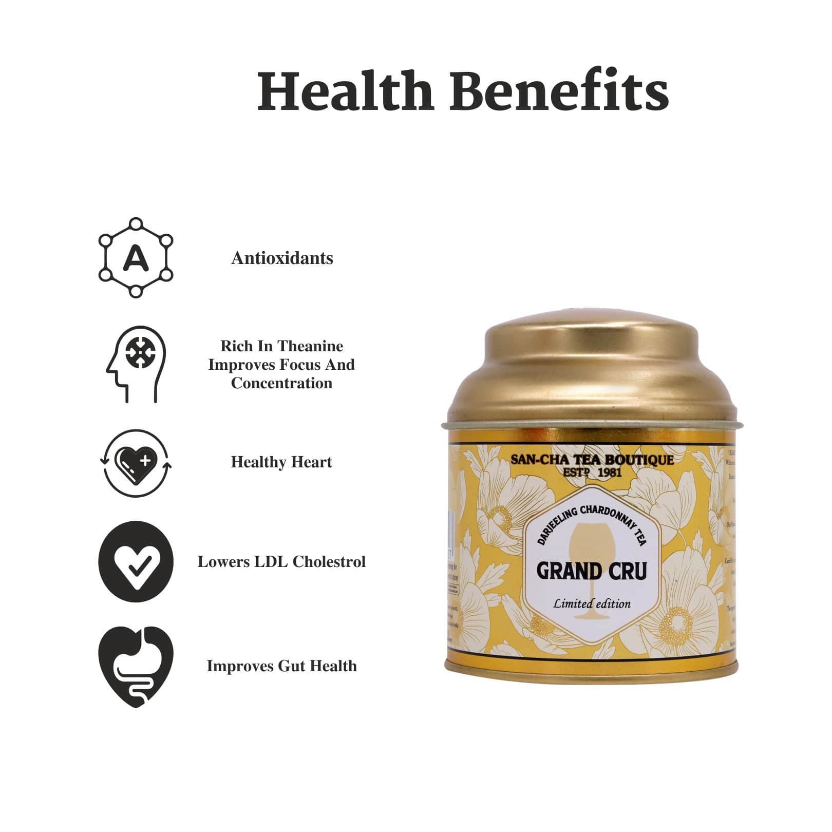 Grand cru Darjeeling Chardonnay Tea health benefits