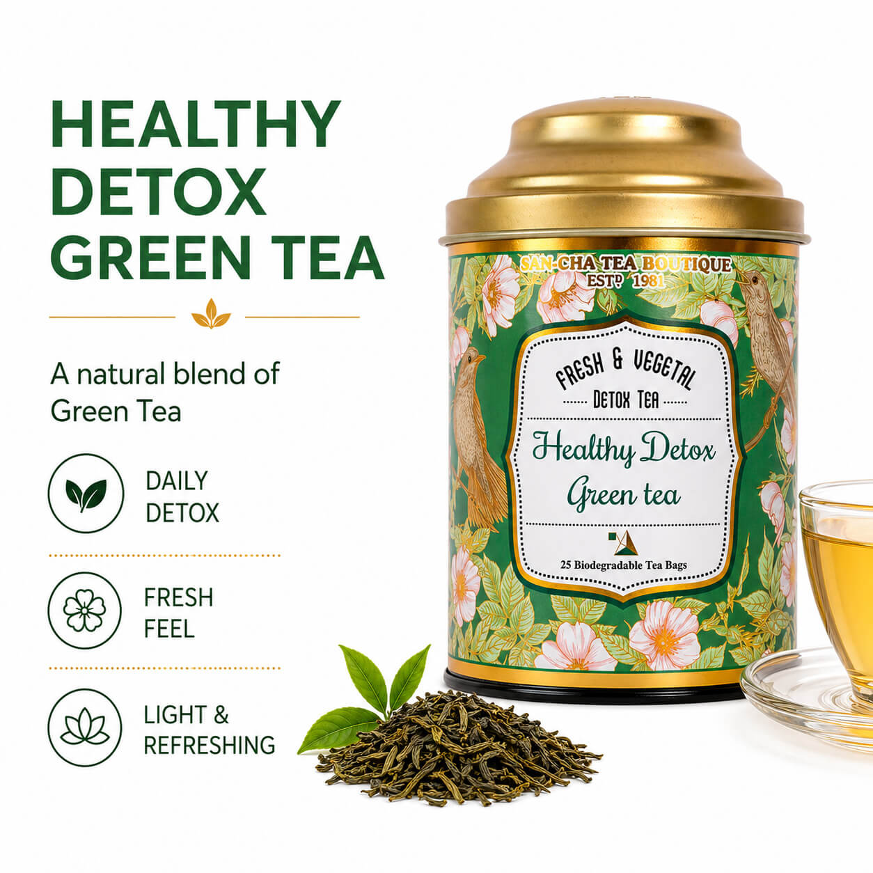 Fresh Meadow Green Tea | Sancha Tea – Detox & Antioxidant-Rich