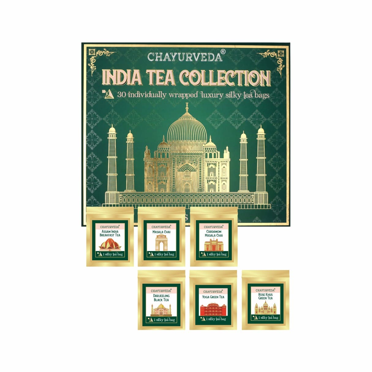 Indian Tea Collection Gift Box – Pyramid Tea Bag Selection – Sancha Tea ...