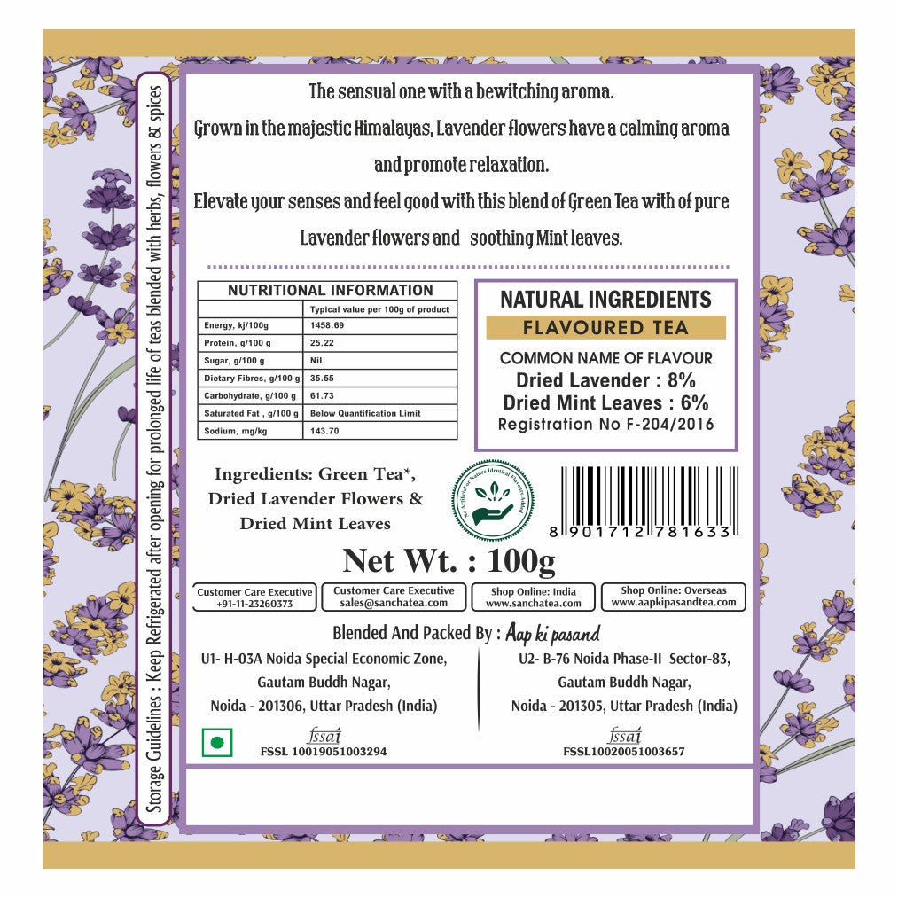 Lavender Mint Green Tea | Calming Floral Herbal Blend – Sancha Tea