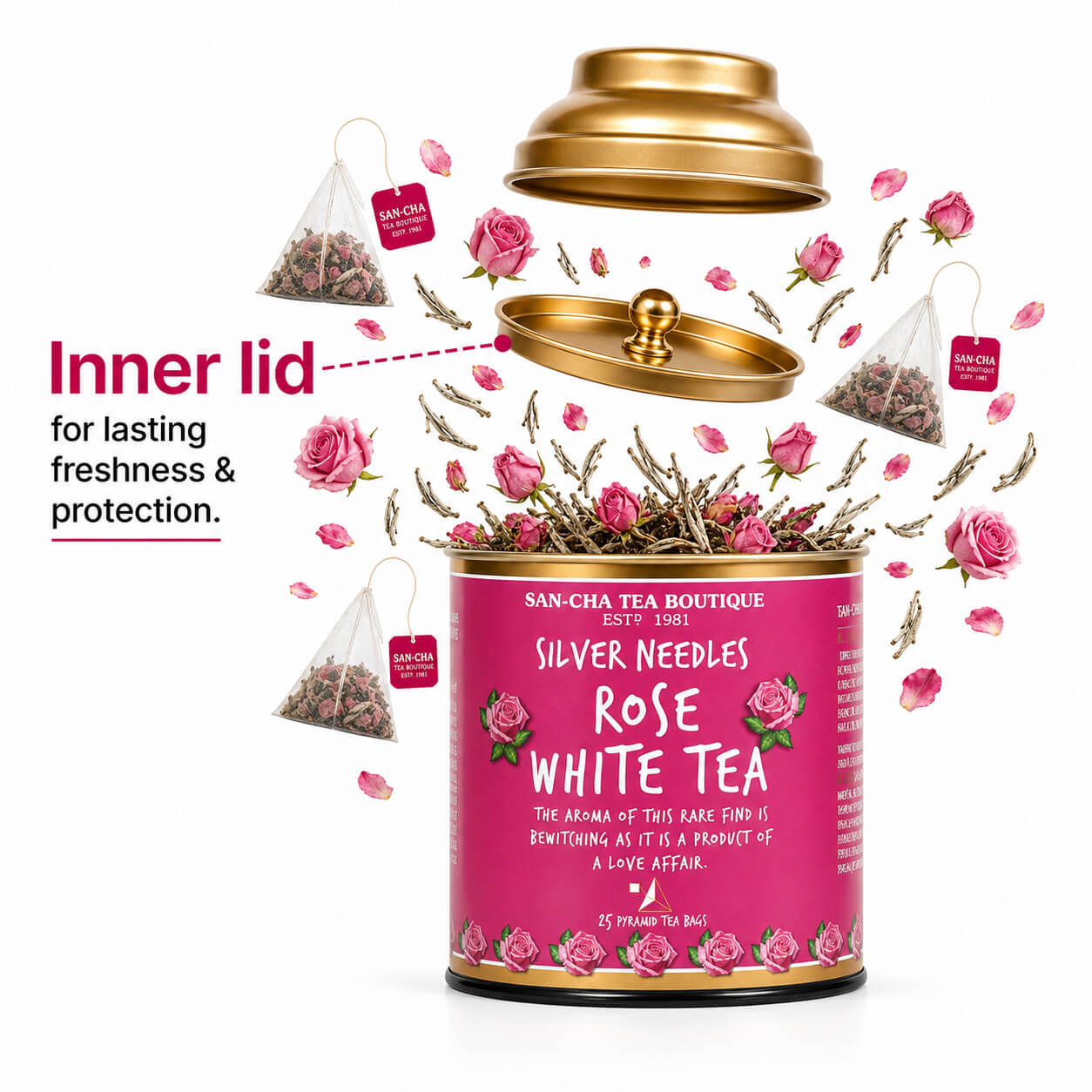Rose Silver Needle | Luxury White Tea with Wild Rose Petals