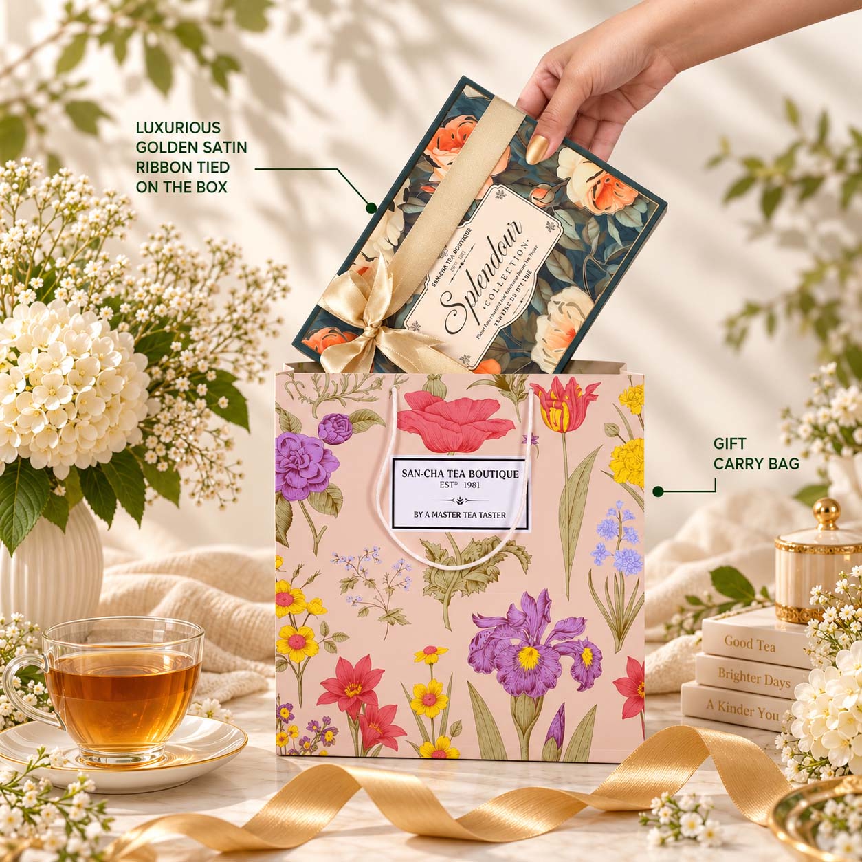 Chamomile & Lavender Green Tea Gift Box – Calming Tea Duo | Sancha