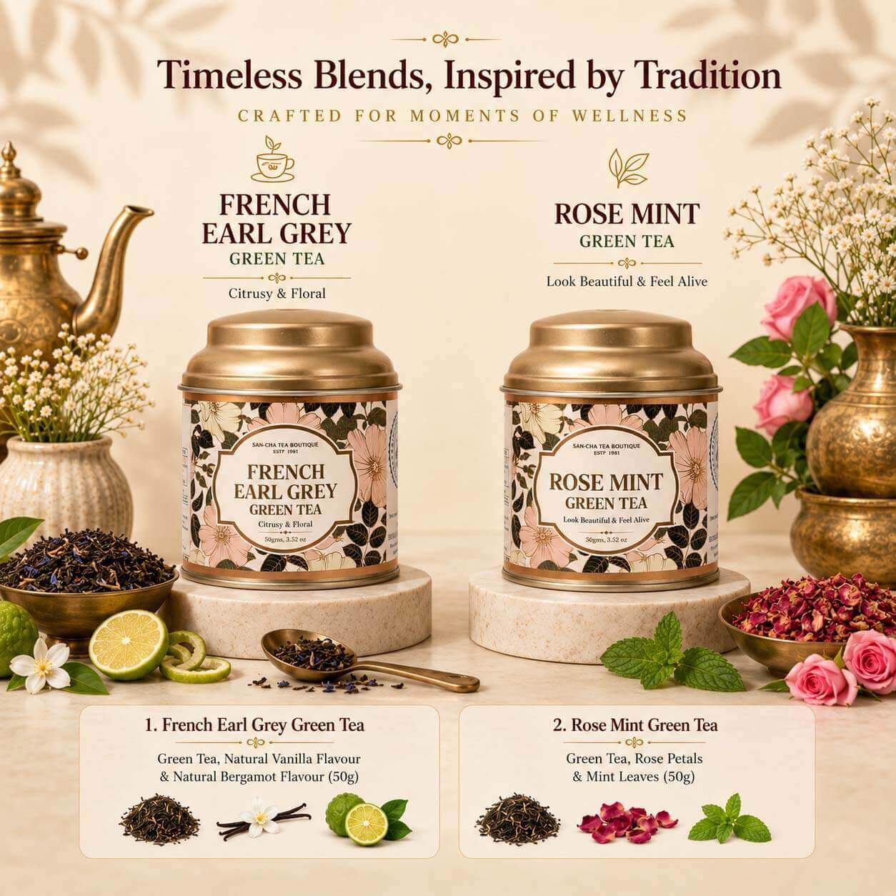 Tales of Tea Collection – Green Tea Gift Set with Infuser | Sancha