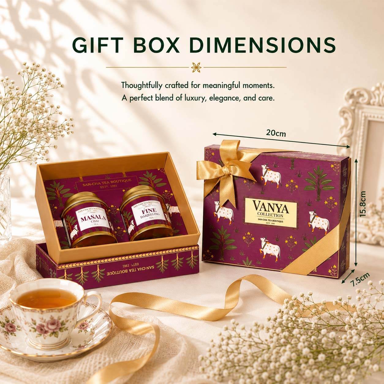 Black Tea Gift Box – Fine Darjeeling & Masala Chai | Sancha Tea