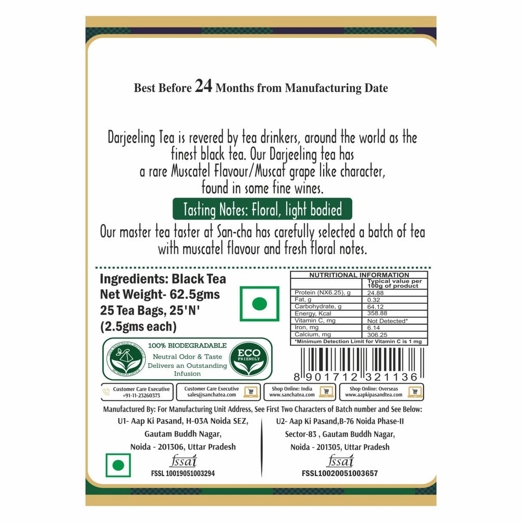 Darjeeling Tea Bags Label